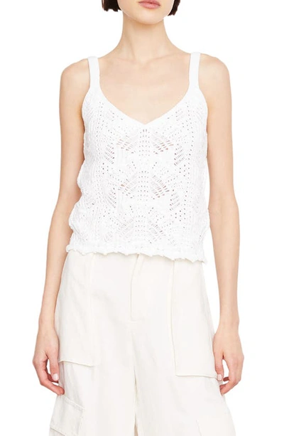 Vince Lace Stitch Tank In Optic White
