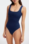 Good American Modern Tank Scuba Bodysuit In Indigo