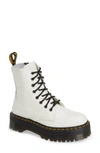 Dr. Martens' Jadon Smooth Platform Boots In White Smooth Leather