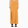 CALVIN KLEIN CALVIN KLEIN VINTAGE GOLD SATIN MIDI SKIRT