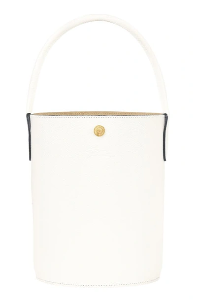 Longchamp Épure Leather Bucket Bag In White