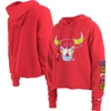New Era Red Los Angeles Lakers Color Pack Cropped Top Pullover Hoodie In Red