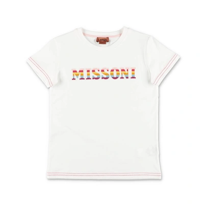 Missoni Babies' Girls White Cotton Logo T-shirt