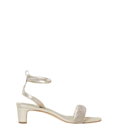 Loeffler Randall Jackie Metallic Ankle-wrap Sandals In Cappuccino