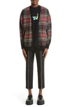 UNDERCOVER TARTAN PLAID COTTON CARDIGAN