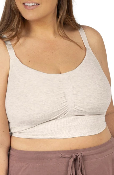 Kindred Bravely Sublime Wireless Hands Free Pumping/nursing Sleep Bra In Oatmeal Heather
