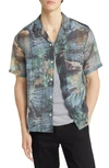 ALLSAINTS AQUILA RELAXED FIT TROPICAL PRINT SHORT SLEEVE BUTTON-UP SHIRT