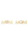 Kate Spade Gold-tone Crystal Mom Stud Earrings