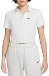 Nike Women's  Sportswear Essential Short-sleeve Polo Top In Photon Dust/ Black