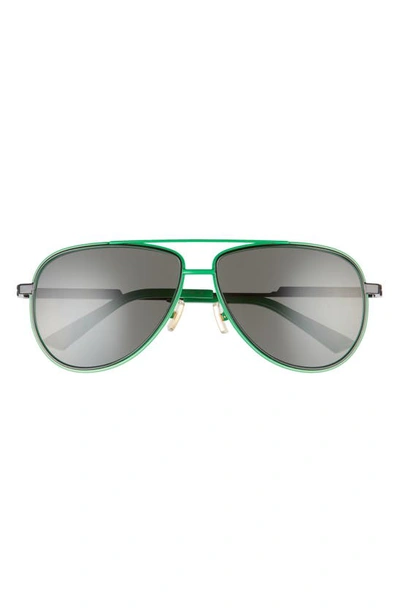 Bottega Veneta 59mm Aviator Sunglasses In Green