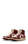 Jordan Air  1 Mid Se Basketball Sneaker In Team Red/ University Red/ Sail