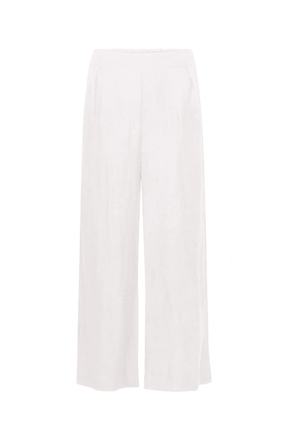 Anemos The Keaton Wide Leg Pant In Linen Cupro In White
