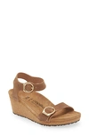 Birkenstock Papillio By  Soley Ring Buckle Wedge Sandal In Cognac