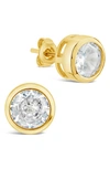 Sterling Forever Liv Cubic Zirconia Stud Earrings In Gold