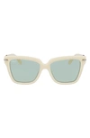 FERRAGAMO 57MM POLARIZED RECTANGULAR SUNGLASSES