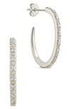 Sterling Forever Lorna Hoops In Silver