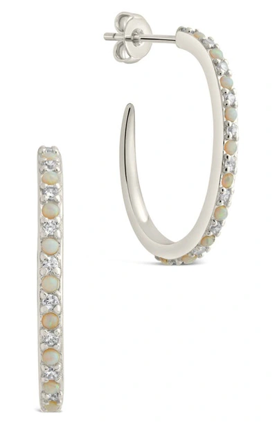 Sterling Forever Lorna Hoops In Silver