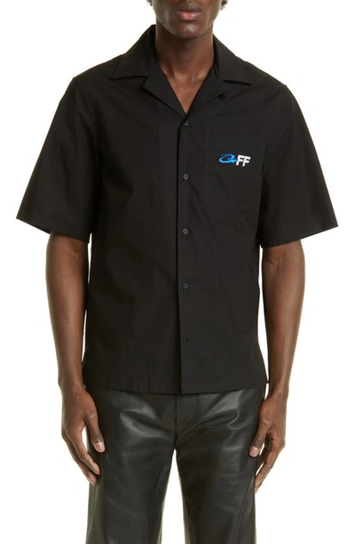 Off-white Exact Opp Holiday Short-sleeve Shirt In Black