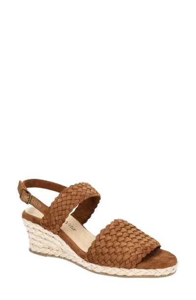 Bella Vita Extra Wide Width Mariella Espadrille Wedge Sandal In Brown