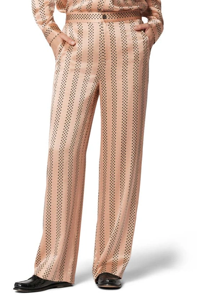 Equipment Aeslin Polka Dot Wide Leg Silk Pants In Praline Multi