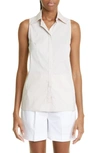 Eleventy Sleeveless Button-up Shirt In Sand