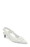 Courrèges Racer Leather Pumps In 0001 Heritage White