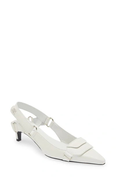 Courrèges Racer Leather Pumps In Heritage White