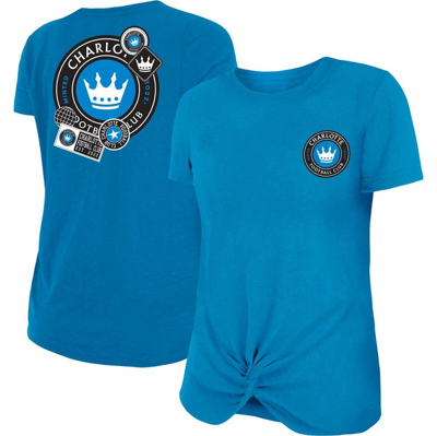 New Era Blue Charlotte Fc Athletic Front Twist T-shirt