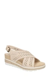 Bella Vita Cosette Womens Faux Suede Criss-cross Slingback Sandals In Bone