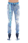 CULT OF INDIVIDUALITY PUNK BELTED DISTRESSED SUPER SKINNY JEANS