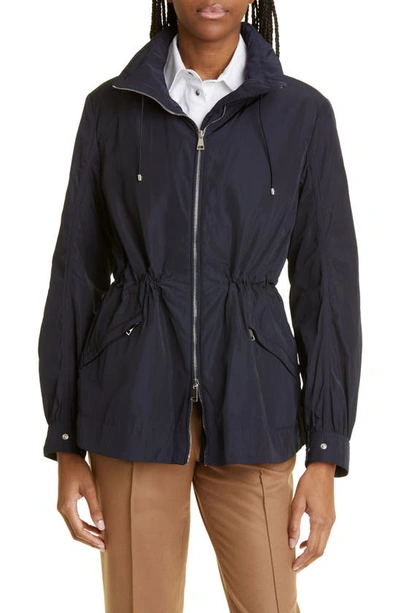 Moncler Enet Micro Faille Short Parka In Navy