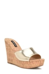 Nine West Herden Platform Wedge Sandal In Gold