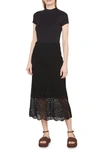 Vince Cutwork Lace Skirt In Black