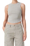 Agolde Nova Cropped Tank Top In Rice Paper Lig