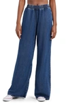 GOOD AMERICAN WEIGHTLESS PULL-ON WIDE LEG TRACK PANTS