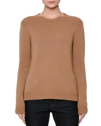 Valentino Rockstud Untitled Cashmere Sweater In Camel