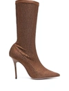 Gedebe Logan 115mm Crystal-embellished Boots In Brown