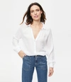 Michael Stars Toni Gauze Button Down Shirt In White