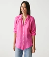 Michael Stars Toni Gauze Button Down Shirt In Azalea
