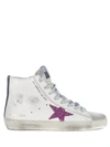 Golden Goose Star Patch Leather High-top Sneakers In White