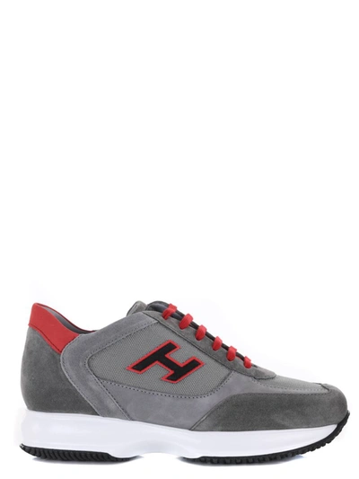 Hogan Interactive H Flock Sneakers In Grey