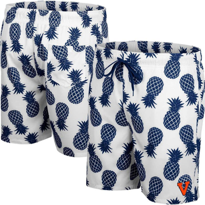 Colosseum White Virginia Cavaliers Pineapples Swim Shorts