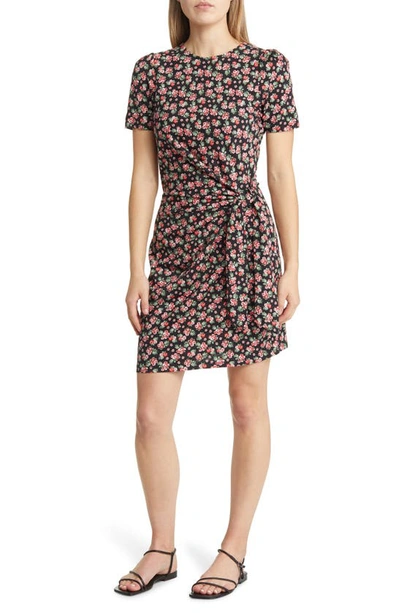Boden Knotted Cotton Blend Jersey Dress In Black, Diamond Rose