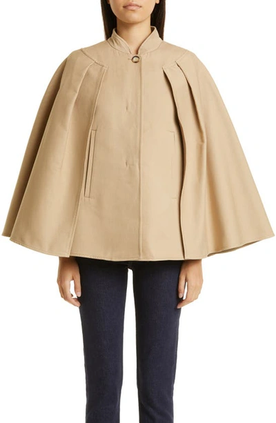 Max Mara Valdez Cotton Cape In Hazelnut B