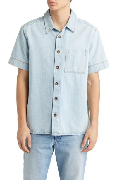 Apc Chest-pocket Cotton Shirt In Aaf Bleached Out