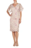 JS COLLECTIONS BLAKE FLORAL COCKTAIL SHEATH DRESS