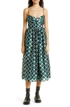 Stine Goya Arya Metallic Jacquard Check Satin Dress In 4098 Mesh Check