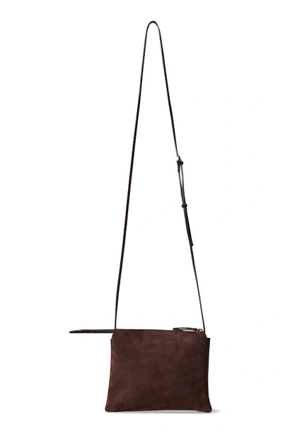 The Row Nu Twin Mini Crossbody In Suede In Brown