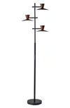 Adesso Lighting Elmore Led Tree Lamp In Black W. Walnut Wood