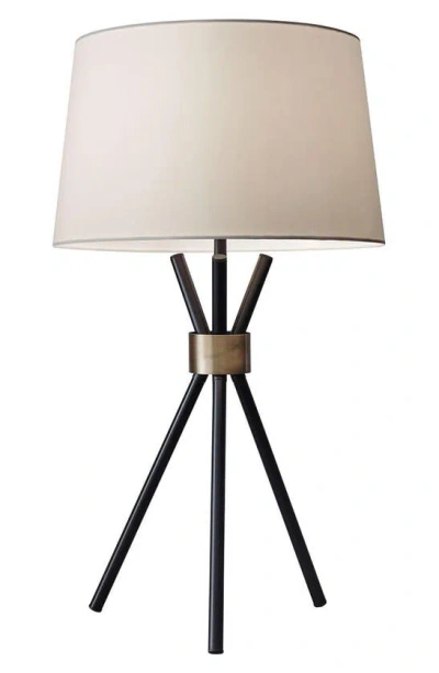 Adesso Lighting Benson Table Lamp In Black With Antique Brass